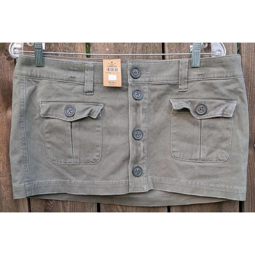 NWT Hollister Women's Size 9 Vintage Y2K Green Low Rise Micro Mini Skirt